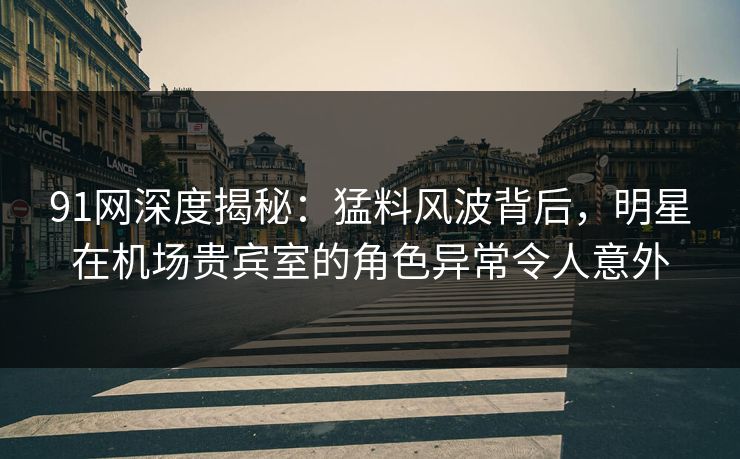 91网深度揭秘：猛料风波背后，明星在机场贵宾室的角色异常令人意外
