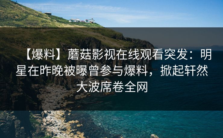 【爆料】蘑菇影视在线观看突发：明星在昨晚被曝曾参与爆料，掀起轩然大波席卷全网