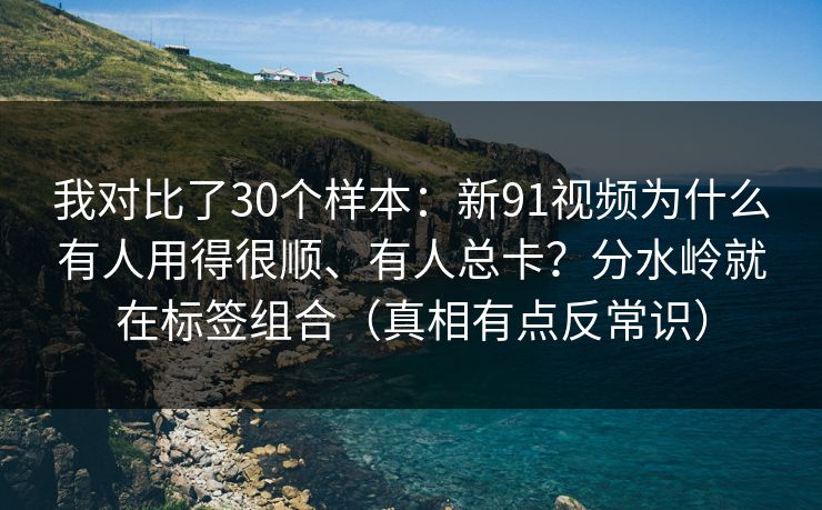我对比了30个样本：新91视频为什么有人用得很顺、有人总卡？分水岭就在标签组合（真相有点反常识）